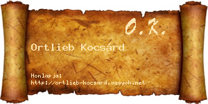 Ortlieb Kocsárd névjegykártya