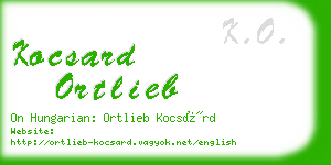kocsard ortlieb business card